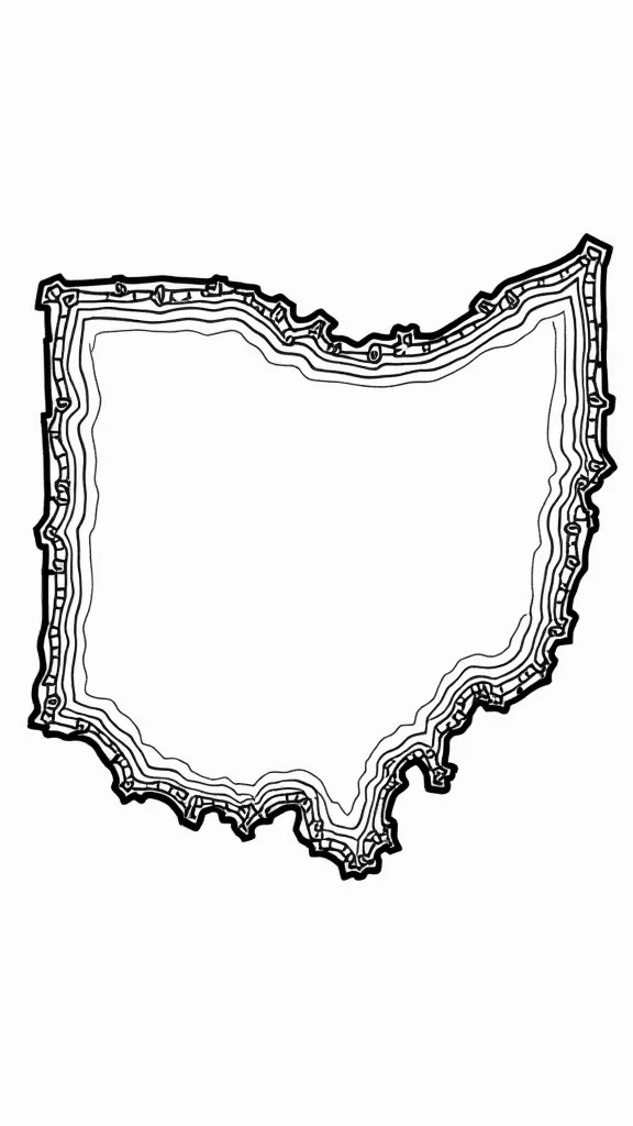 Página para colorear del estado de Ohio